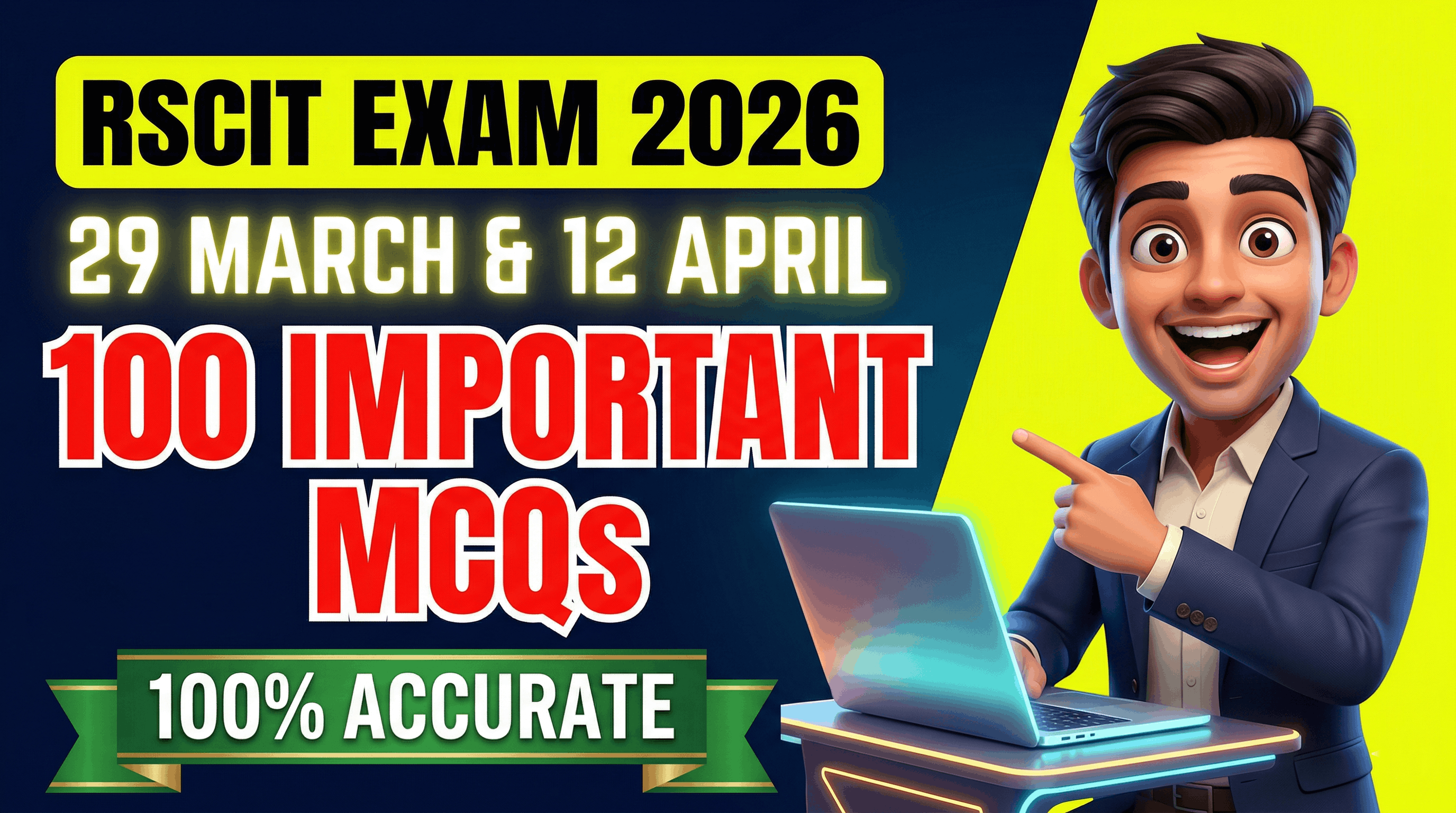 RSCIT 12 April 2026 Exam – 100 Important Questions PDF (Hindi)